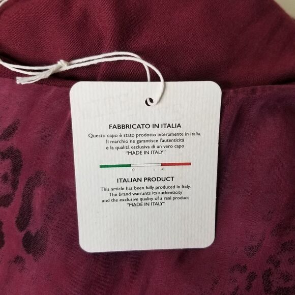 Made in Italy Women's Maroon Layered Sheer Top 3/4 Sleeve - Picture 13 of 15